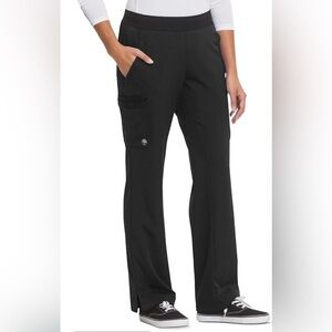 Healing Hands Black Yoga Scrub Pants- Medium Tall